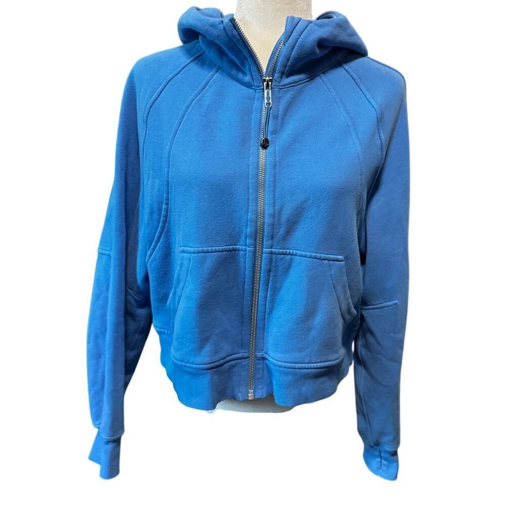 Lululemon Oversized Scuba Zip Hoodie Blue Nile Cropped Cotton Terry Size XS/S